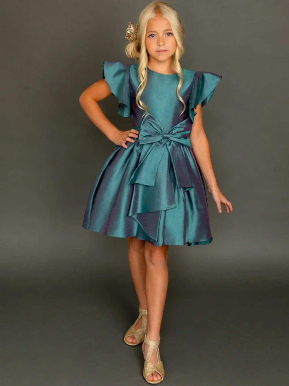 Joyfolie‎ Little Girls Camryn Dress in Teal Size 3T Fancy Event Gown Weddings